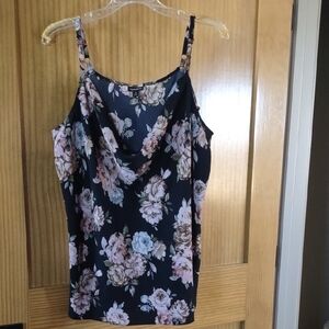 Torrid Size 0 Black Floral Cowl Neck Camisole
